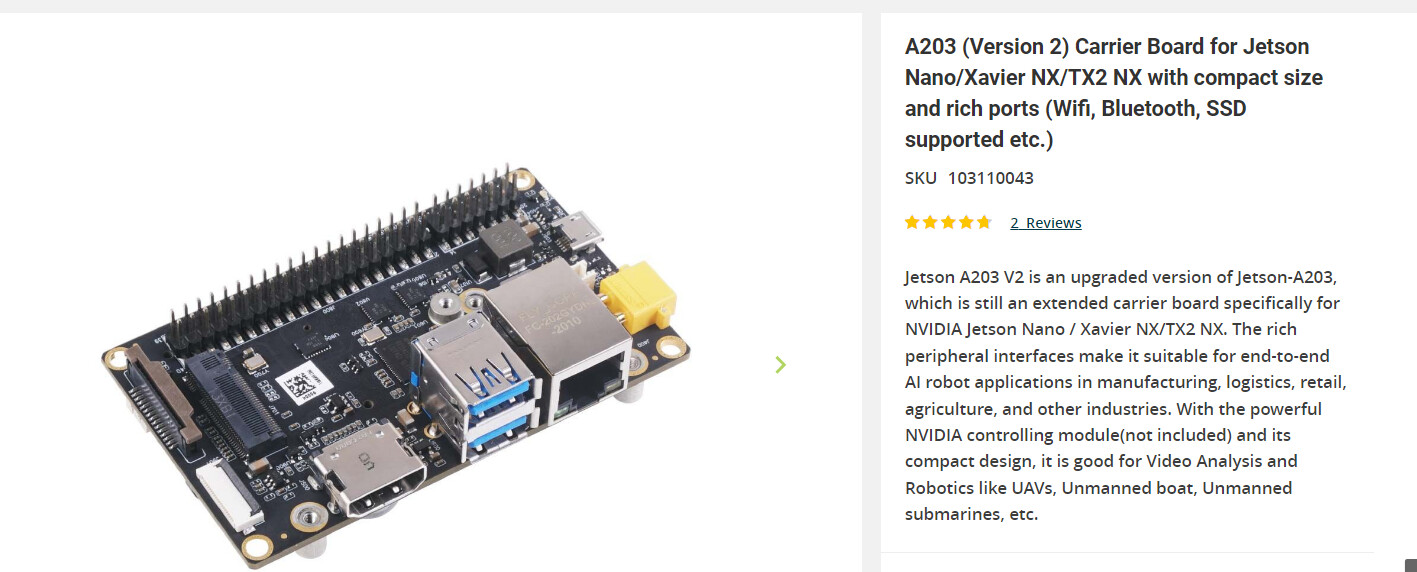 Jetson Orin NX 16 GB with Seeed studio A203V2 carrier board