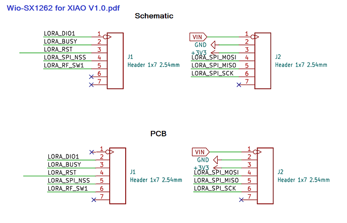 Wio-SX1262 for XIAO V1.0 Pins